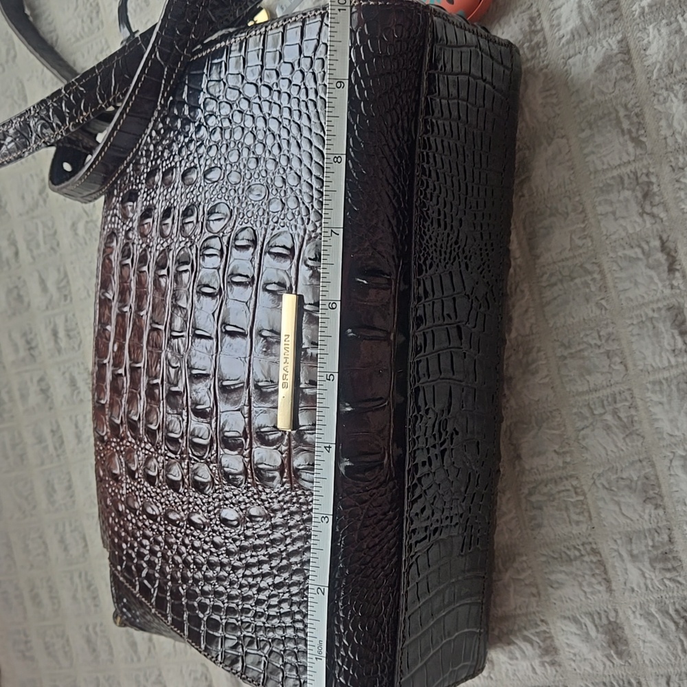 Brahmin Hillary Cocoa Ombre Crocodile-Embossed Crossbody Bag - Picture 3 of 8